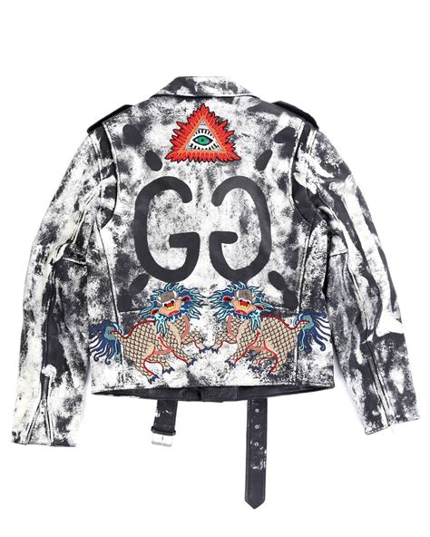 gucci ghost leather jacket|Gucci leather jacket women's.